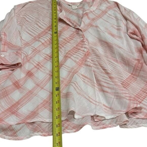 Sundance Plaid Three Quarter Sleeve Tunic Blouse Peasant Cottagecore Boho L - Picture 10 of 10